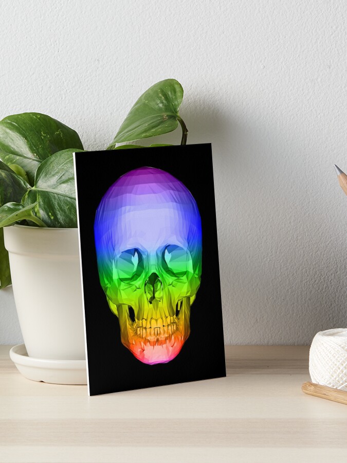 Custom Pet Skull Portrait / 4x6 Canvas Board – rainbowofcrazy