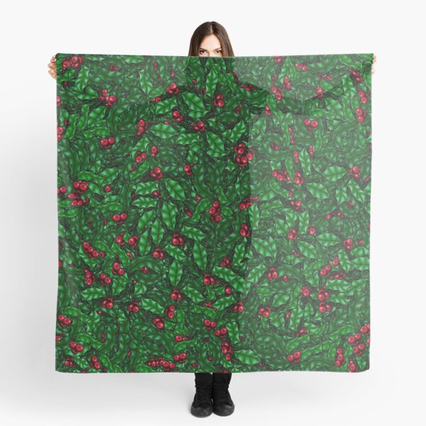 Christmas holly with berries. Scarf