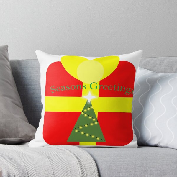 Item preview, A Christmas Tree with a Present in the Back That Says Seasons Greeting designed and sold by jhonica.