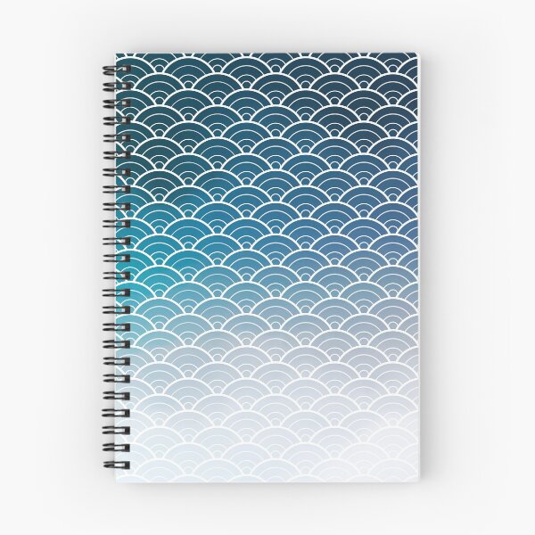 Item preview, Navy Blue Ombre Japanese Waves Pattern designed and sold by Design Minds Boutique.