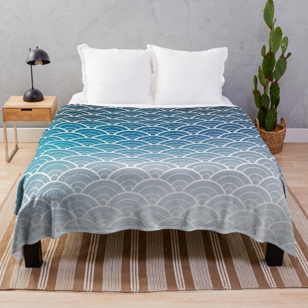 Item preview, Navy Blue Ombre Japanese Waves Pattern designed and sold by Design Minds Boutique.