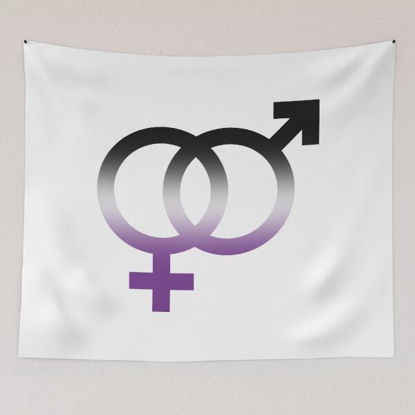 Item preview, het & ace, interlocking symbols with asexual gradient designed and sold by Skyler Orion X.