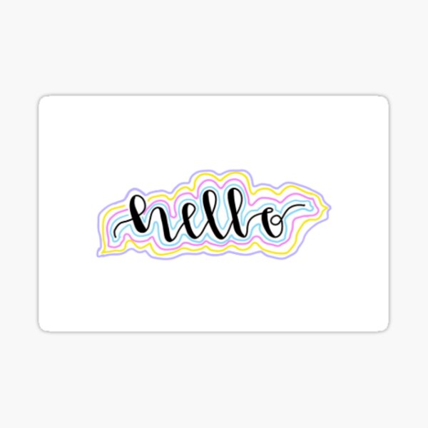 "hello in cursive." Sticker for Sale by caroniel222 | Redbubble