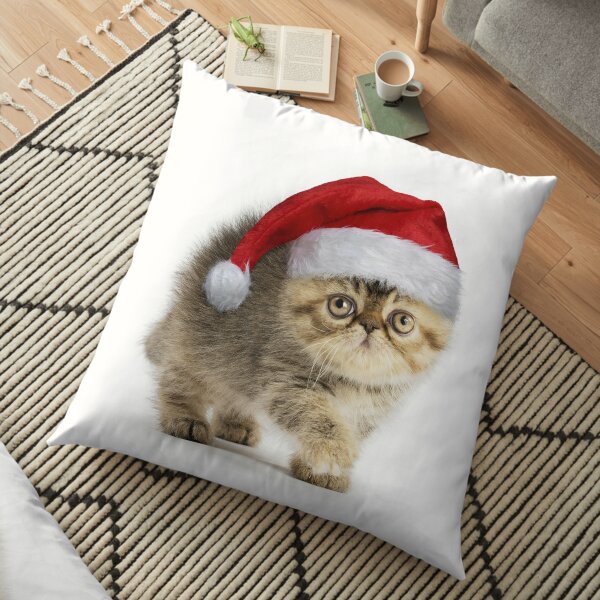 Animals Wearing Hats Pillows Cushions Redbubble - a cute cat is wearing a duck hat roblox