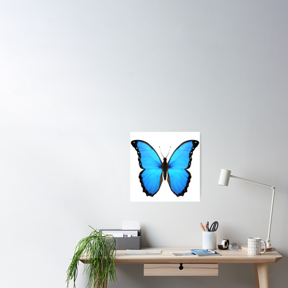 "Blue Aesthetic Butterfly Emoji" Poster for Sale by alexcrewe | Redbubble