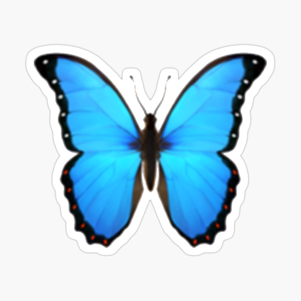 Blue Aesthetic Butterfly Emoji Poster By Alexcrewe Redbubble - t white blue aesthetic roblox