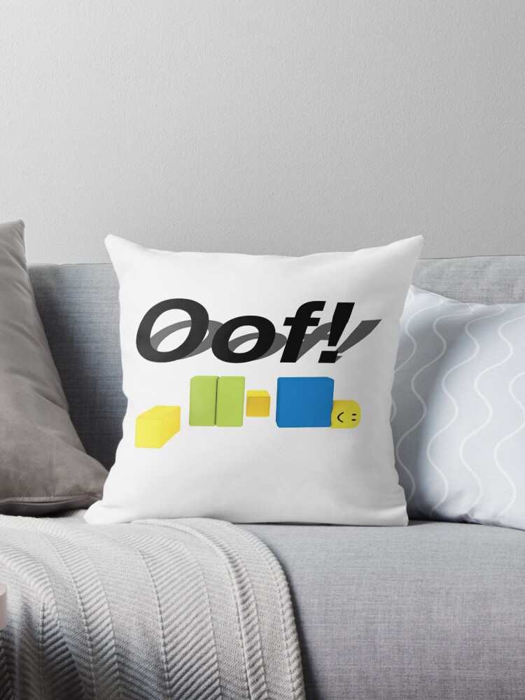 Oof Roblox Oof Noob Throw Pillow By Smoothnoob Redbubble - roblox oof gaming noob zipper pouch by smoothnoob redbubble