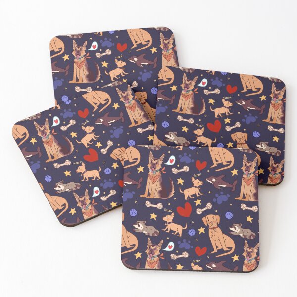 Item preview, Jackie's Dog's Repeat Pattern Blue Version  designed and sold by misnamedplants.
