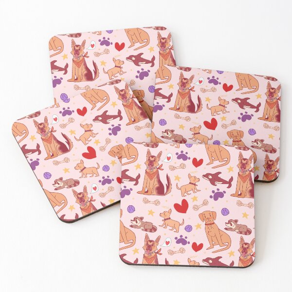 Aperçu de l'œuvre Jackie's Dog's Repeat Pattern Version Rouge créée et vendue par misnamedplants.