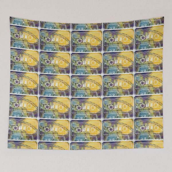 Item preview,  Pop-art tape cassette Robot aliens catch the sun designed and sold by Gammaraybots.