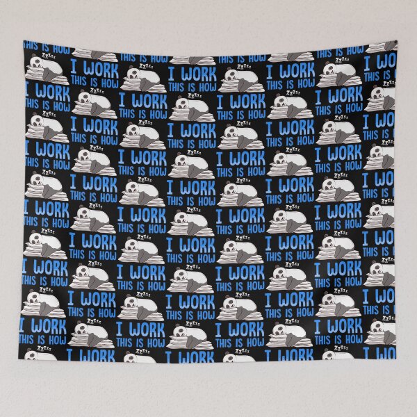 Item preview, Cute & Funny This Is How I Work Lazy Panda Working Tile Pattern designed and sold by perfectpresents.