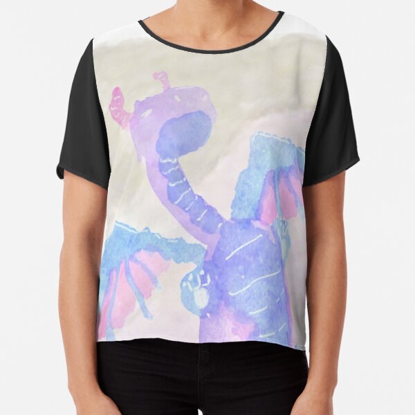 Watercolor Dragon Chiffon Top