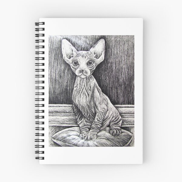 Item preview, Hairless cat sphinx scratch board B&W designed and sold by Nicole Weyer.