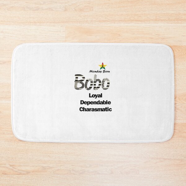 Item preview, Monday Born Ghanaian Male Name 'Bobo' in black and white designed and sold by WhoWeAre.
