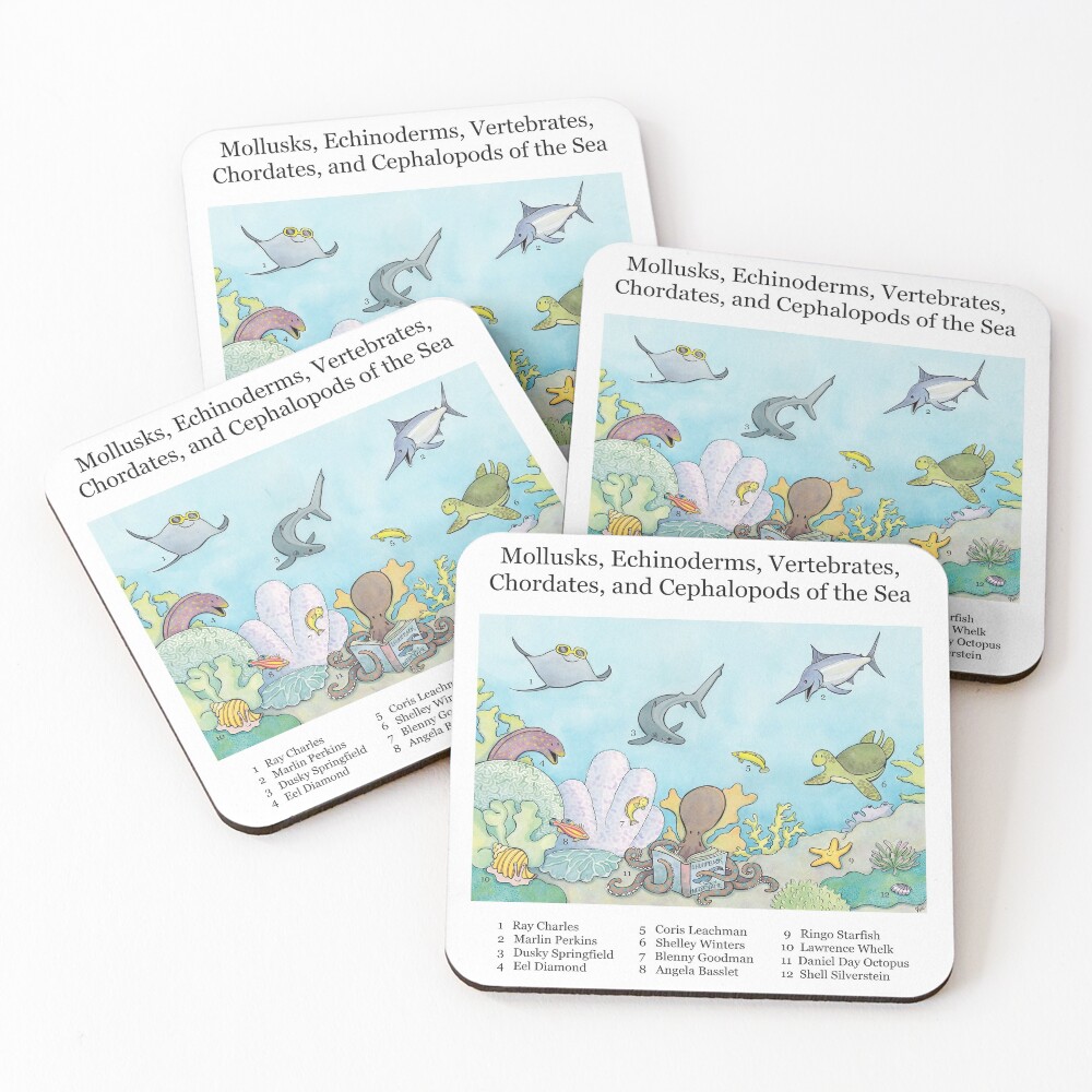 Go Fish! Coasters (Set of 4)