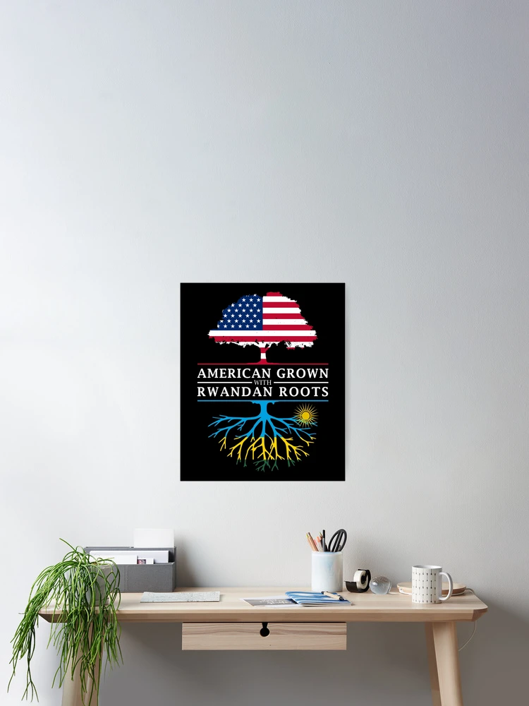 Thumbnail 2 of 3, Poster, American Grown with Rwandan Roots Rwanda Design designed and sold by ockshirts.