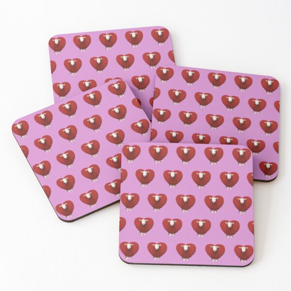 Item preview, Red heart shaped sheep repeating pattern designed and sold by ArdeaOnline.
