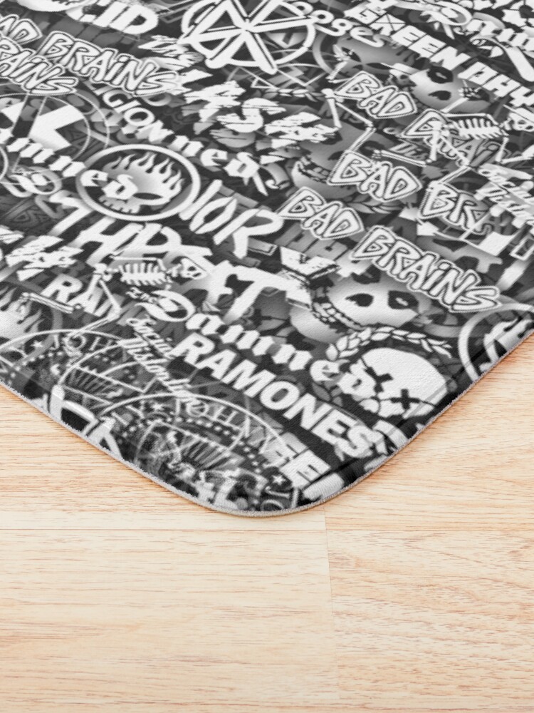 Thumbnail 3 of 6, Bath Mat, Punk-Rock bands. Stickerbombing designed and sold by dima-v.