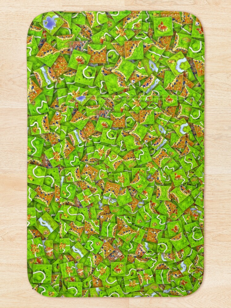 Alternate view of Carcassonne tiles Bath Mat
