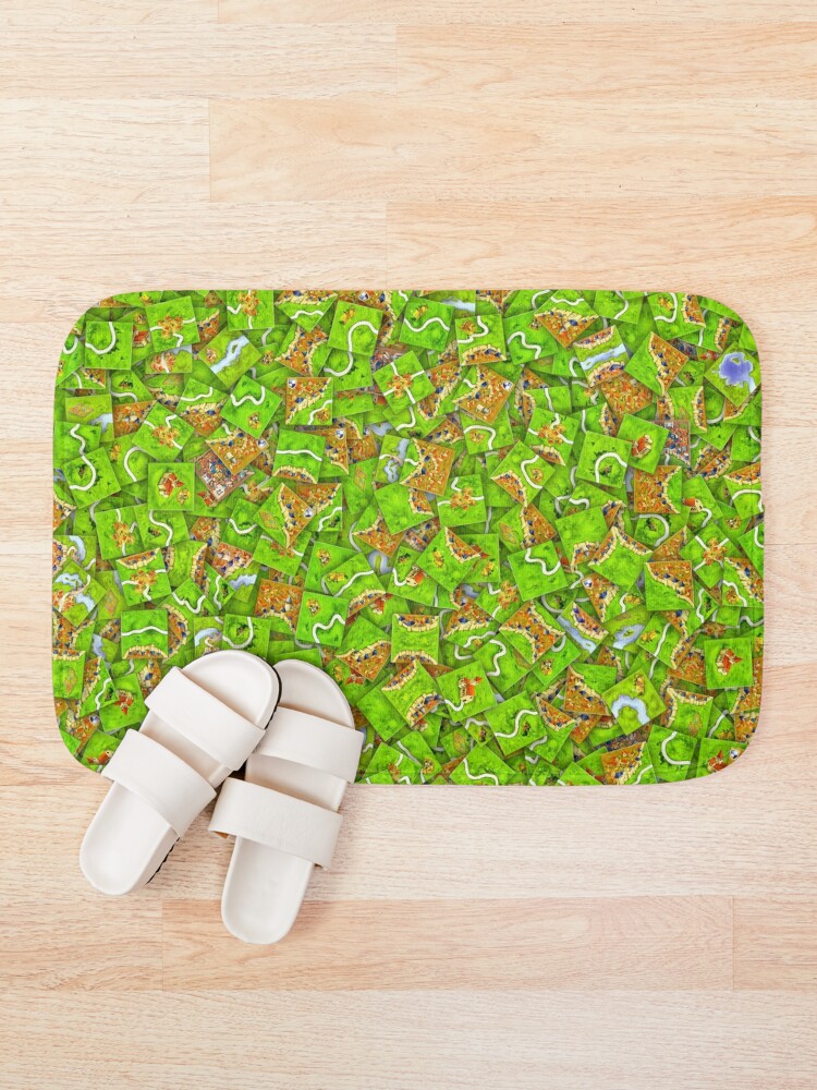 Alternate view of Carcassonne tiles Bath Mat