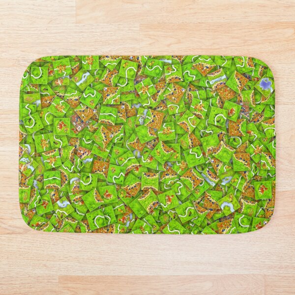 Carcassonne tiles Bath Mat