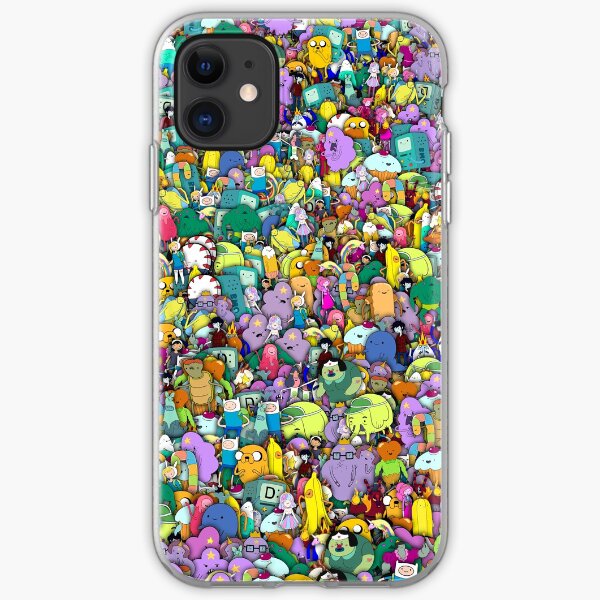 Adventure Time characters stickerbombing iPhone Soft Case