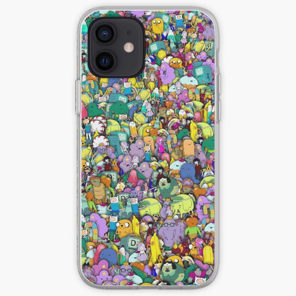 Adventure Time characters stickerbombing iPhone Soft Case