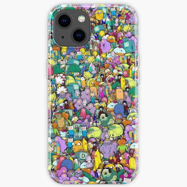 Adventure Time characters stickerbombing iPhone Soft Case