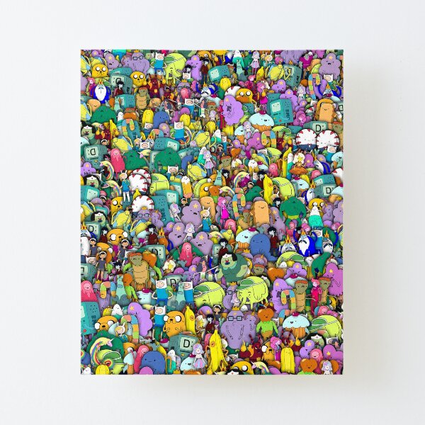 Adventure Time characters stickerbombing Canvas Mounted Print
