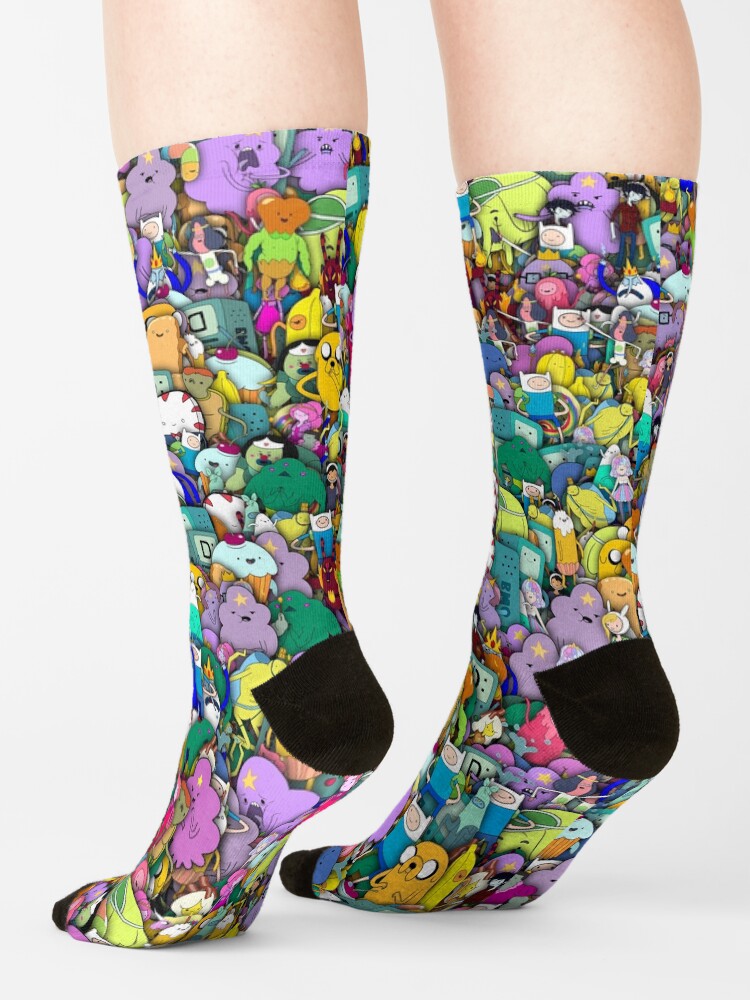 Alternate view of Adventure Time characters stickerbombing Socks
