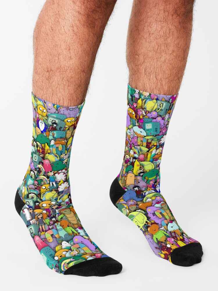 Alternate view of Adventure Time characters stickerbombing Socks