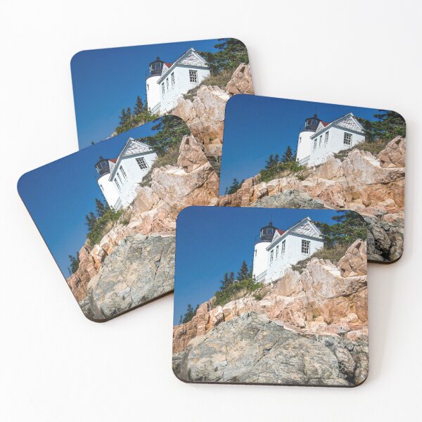 Item preview, Old Maine Lighthouse // Built on the Seashore Rock Nautical Photograph designed and sold by catbyrdcolorado.
