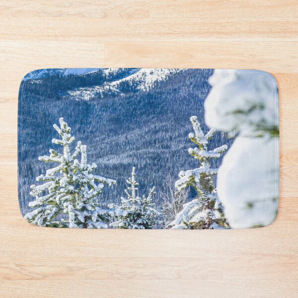 Item preview, Powder Forest // Through the Trees Blue Snow Cap Mountain Backdrop designed and sold by catbyrdcolorado.
