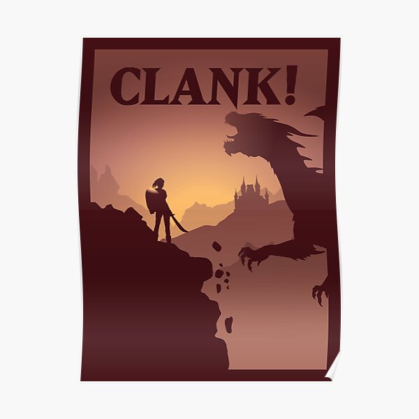 Clank Board Game- Minimalist Travel Poster Style - Gaming Art Poster