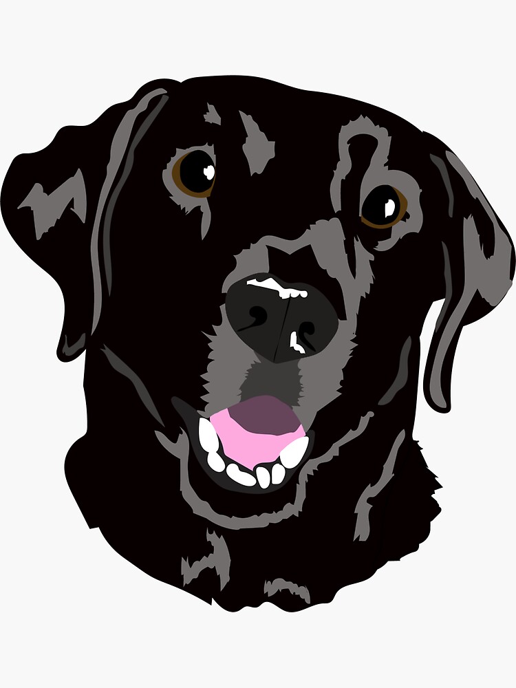 "Black Lab illustration" Sticker by laurenlabadini | Redbubble