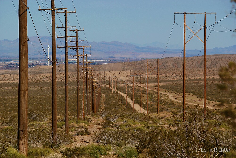 "Utility Pole Road Barstow,CA." by Lorin Richter Redbubble