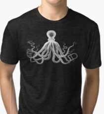 Oktopus | Schwarz und weiß Vintage T-Shirt