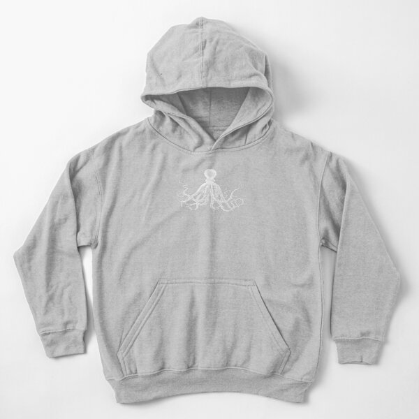 Octopus | Vintage Octopus | Tentacles | Sea Creatures | Nautical | Ocean | Sea | Beach | Black and White | Kids Pullover Hoodie