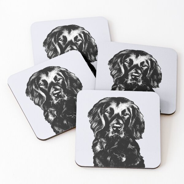Item preview, Flat Coated Retriever ~ Black and white designed and sold by Jane Oriel.