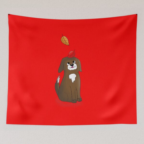 Item preview, Dog with Falling Leaves designed and sold by alisadesigns.