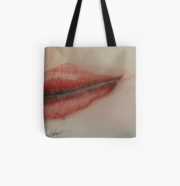 Lips All Over Print Tote Bag