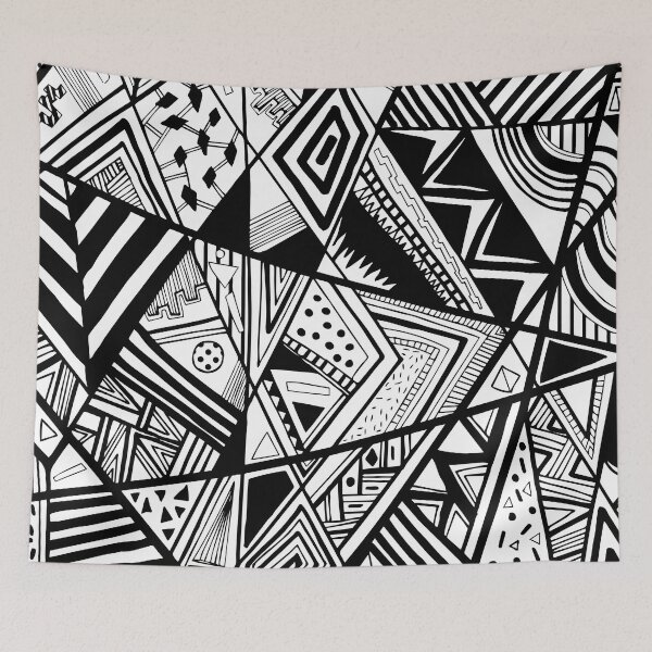 Item preview, black and white doodle designed and sold by Pointit.