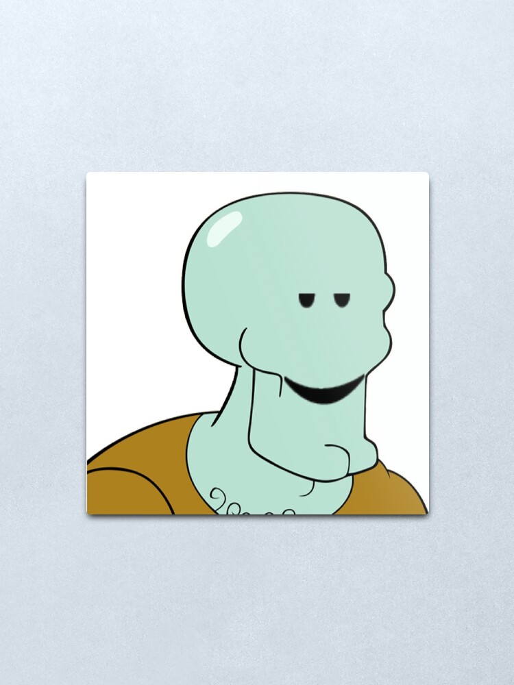 Roblox Squidward Metal Print By Cassidylund Redbubble - squidward face roblox