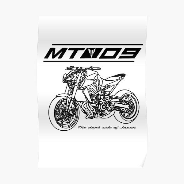 Yamaha MT 09 Custom Design - Noir Poster