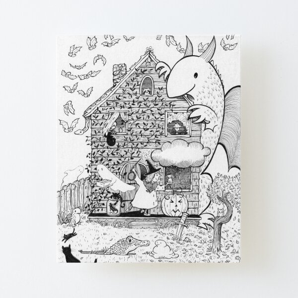 Busy Halloween Canvas Mounted Print