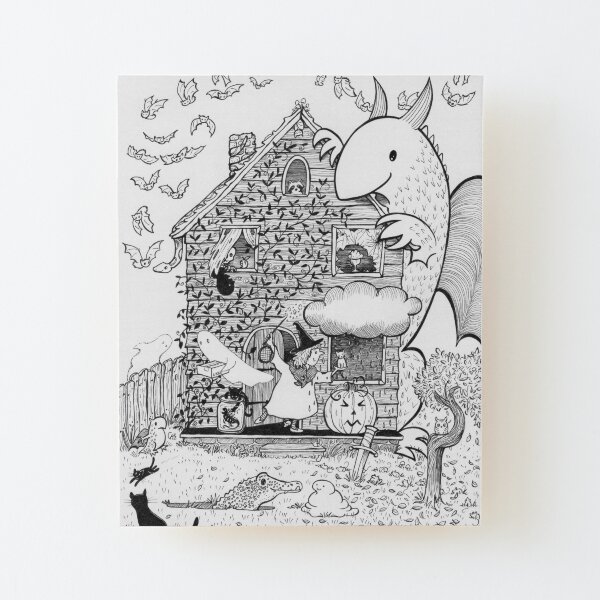 Busy Halloween Wood Mounted Print