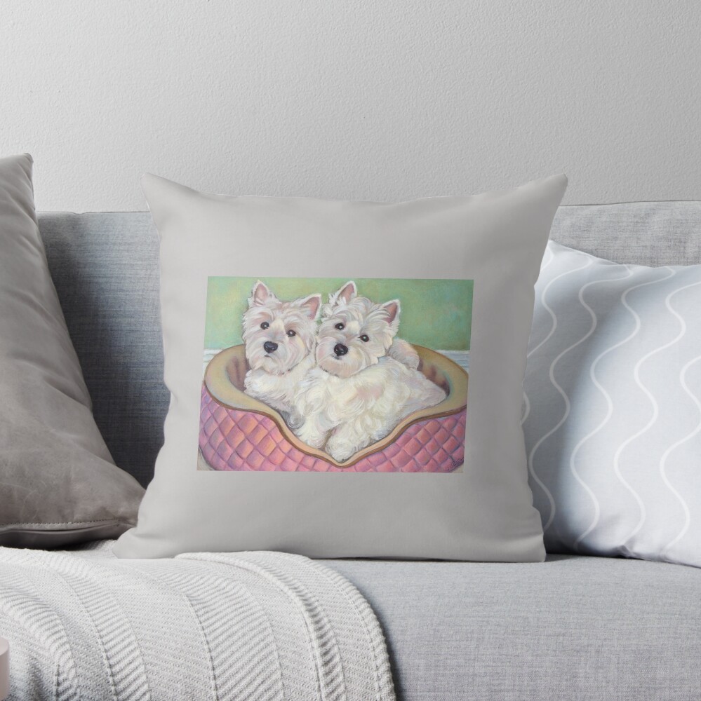 Westie Twins Throw Pillow