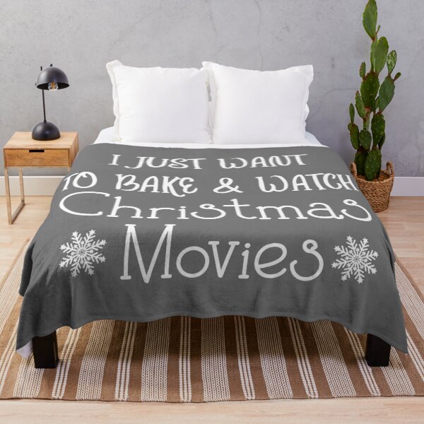 Item preview, I Just Want To Bake & Watch Christmas Movies - Festive Quote White Text designed and sold by MysticMagpie.