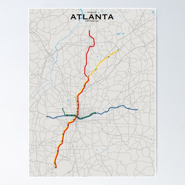 Item preview, Atlanta Transit Map designed and sold by CPTVDesign.