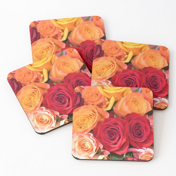 Item preview, Colorful Red & Orange Roses Blooming designed and sold by newburyboutique.